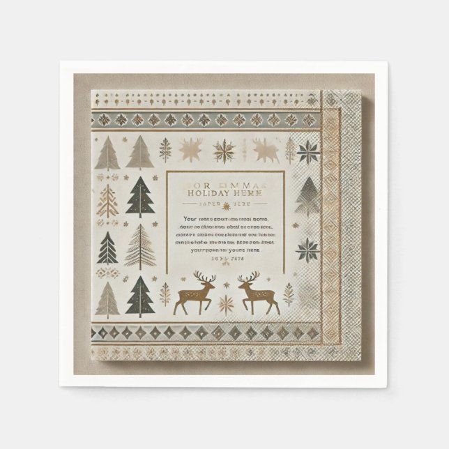 Guardanapo De Papel Coquetel Padrão de inverno Napkins (Frente)