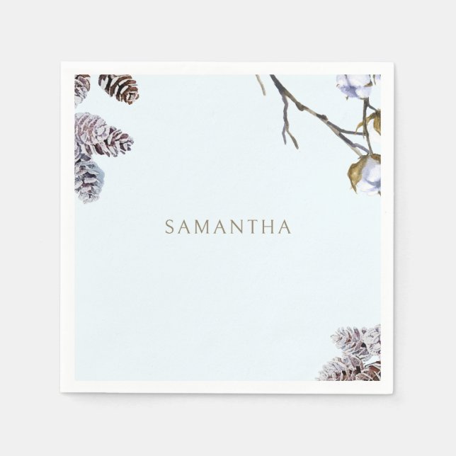 Guardanapo De Papel Coquetel Personalizada do Chá Icy Blue Winter (Frente)