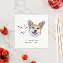 Guardanapo De Papel Coquetel Personalizado da Festa de casamento Corgi