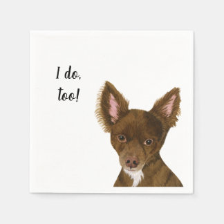 Guardanapo De Papel Coquetel Personalizado de Cachorro Castanho Napkin