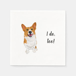 Guardanapo De Papel Coquetel Personalizado de Cachorro Corgi Napkin