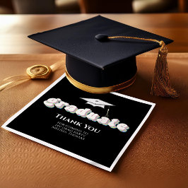 Guardanapo De Papel Coquetel Personalizado de Formatura Preto e Branco