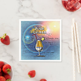 Guardanapo De Papel Coquetel Pina Colada ( nº 5 de 12 conjuntos de rec