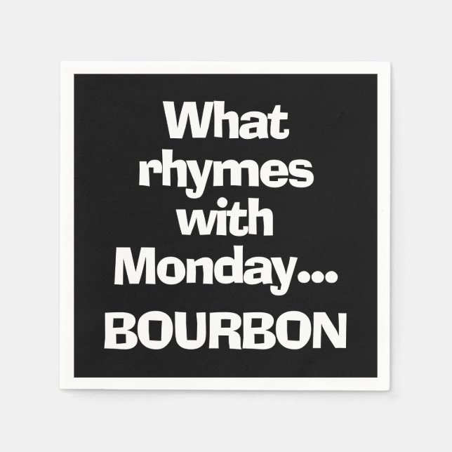 Guardanapo De Papel Coquetel Preto Bourbon Divertido (Frente)