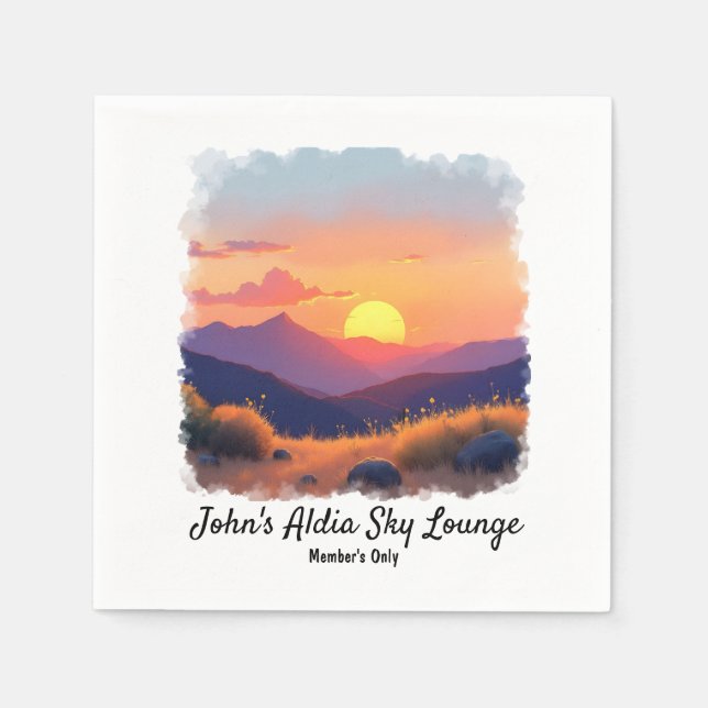 Guardanapo De Papel Coquetel Sunset de Montanha Napkins (Frente)