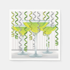 Guardanapo De Papel Coquetel verde e fita