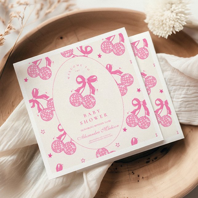 Guardanapo De Papel Coquette Cherry no Chá de fraldas superior (Criador carregado)