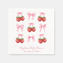 Guardanapo De Papel Coquette Strawberry Pink Arco Personalizado Napkin