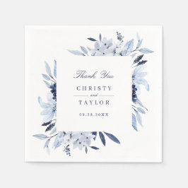 Guardanapo De Papel Cor Azul Floral Moderna Personalizada