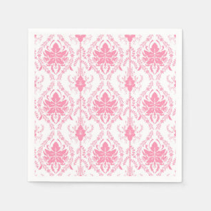 Guardanapo De Papel cor damasco rosa branca