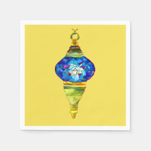 Guardanapo De Papel Cor-de-água do mosaico das lâmpadas turcas azuis