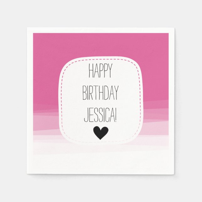 Guardanapo De Papel Cor de Água do Ombre Rosa (Frente)