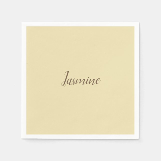 Guardanapo De Papel Cor de bege Mínimo do Pastel Moderno Profissional (Frente)