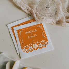 Guardanapo De Papel Cor de Laranja | Mexicano Papel Picado Wedding