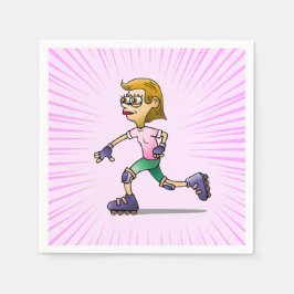 Guardanapo De Papel Cor-de-rosa com Festa de aniversário de rolamento