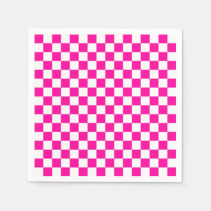 Guardanapo De Papel Cor-de-rosa e branco-neon verificados