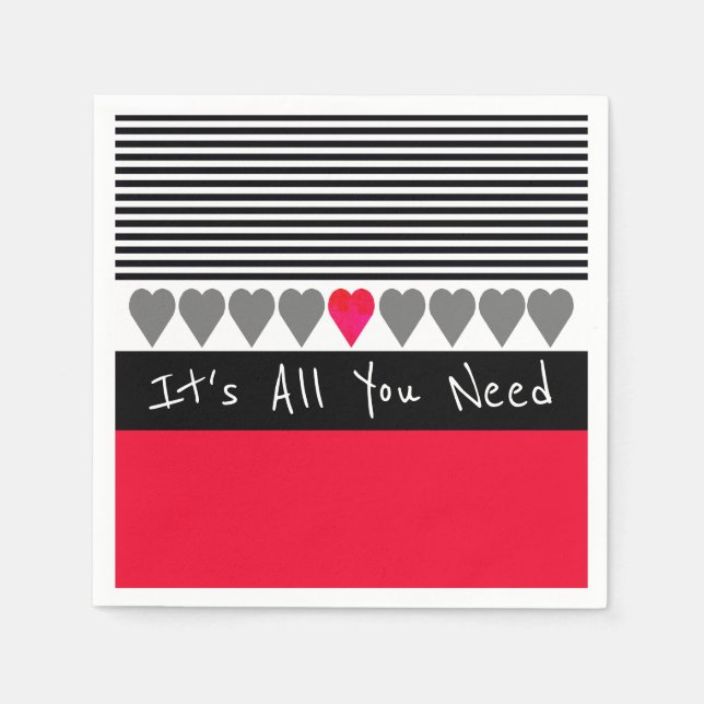 Guardanapo De Papel Cor-de-rosa e vermelho acentuado (Frente)