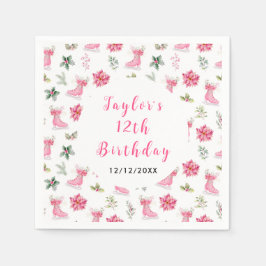 Guardanapo De Papel Cor-de-rosa-Festa de aniversário de gelo