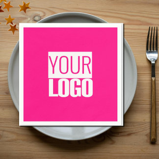 Guardanapo De Papel Cor-de-rosa quente - adicionar logotipo em negrito