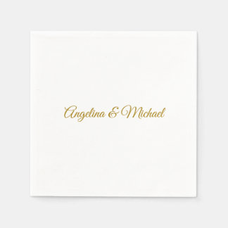 Guardanapo De Papel Cor Dourada Elegante Profissional de Caligrafia