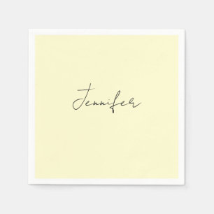 Guardanapo De Papel Cor elegante minimalista moderno simples nome