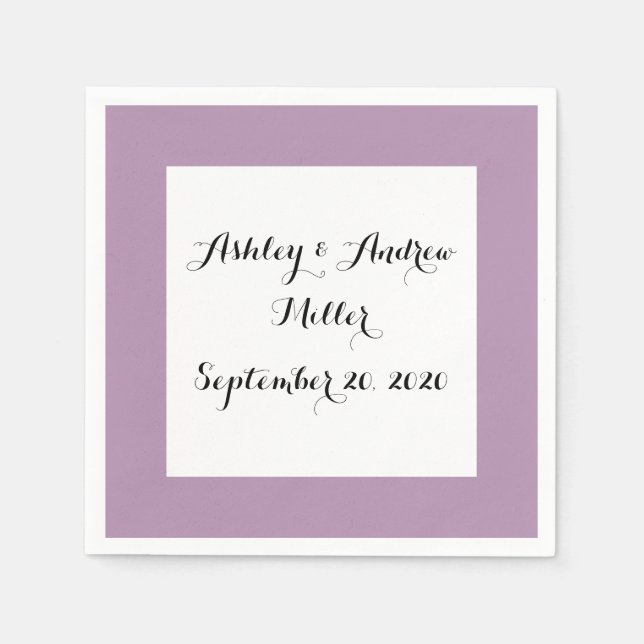 Guardanapo De Papel Cor Sólida de Alta Extremidade Roxa lavanda (Frente)