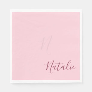 Guardanapo De Papel Cor sólida do rosa Pastel - elegante personalizad