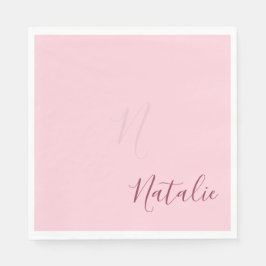 Guardanapo De Papel Cor sólida rosa pastel - elegante personalizada