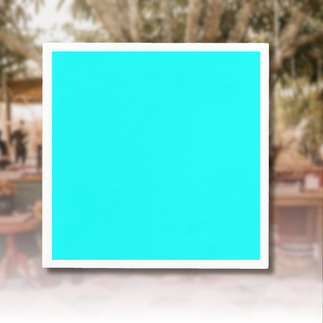 Guardanapo De Papel Cor Sólido Azul Neon | Clássico (Criador carregado)