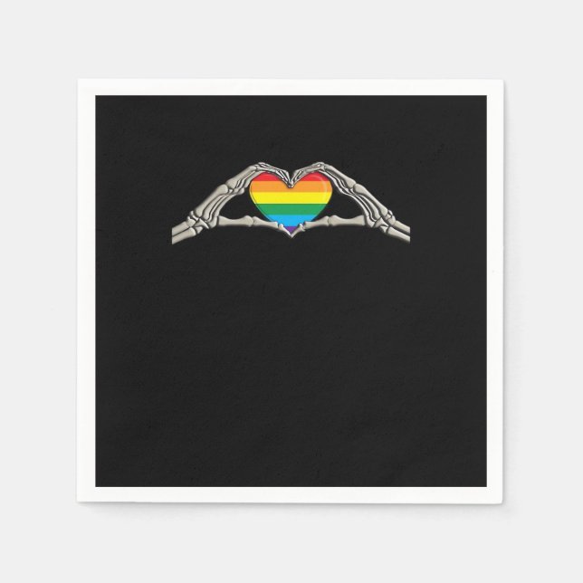 Guardanapo De Papel Coração Ativo Mãos Ósseas (Frente)