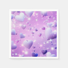 Guardanapo De Papel Coração Brilhante Roxo