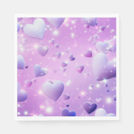 Guardanapo De Papel Coração Brilhante Roxo