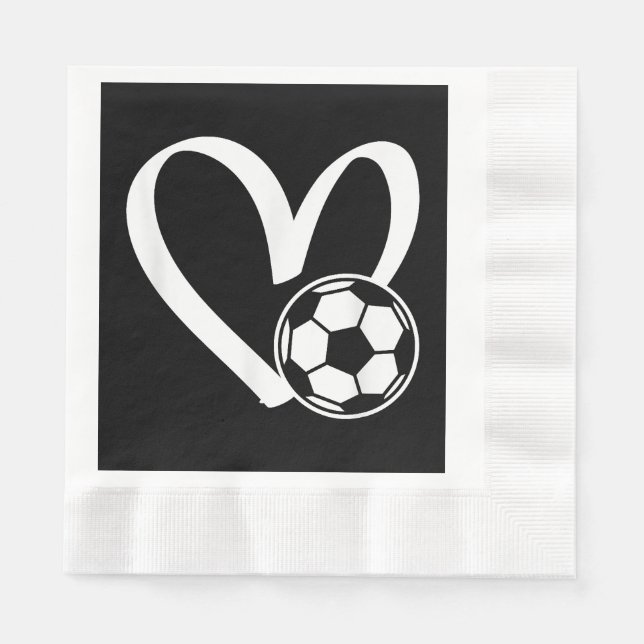 Guardanapo De Papel Coração da Bola do Futebol (Frente)