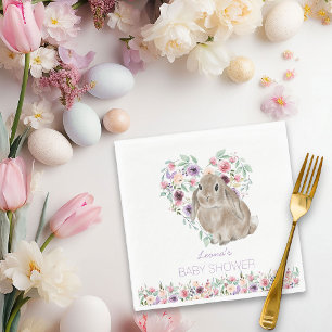 Guardanapo De Papel Coração de Amor Floral com Chá de fraldas Peque