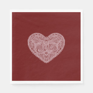 Guardanapo De Papel Coração de Amor Rosa Vermelho