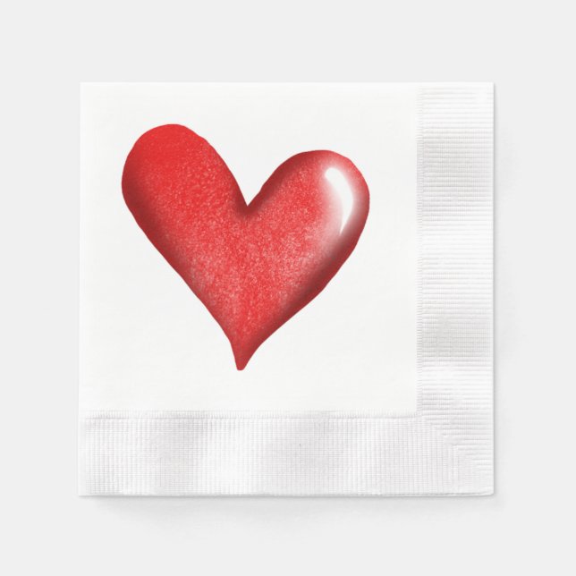 Guardanapo De Papel Coração de casamento (Frente)