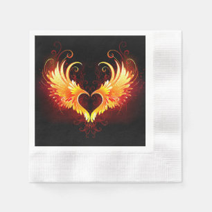 Guardanapo De Papel Coração do Anjo Fogo com Asas