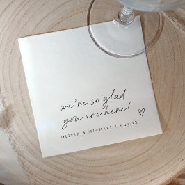 Guardanapo De Papel Coração em estilo de nota de amor manuscrita para