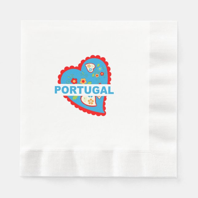 Guardanapo De Papel Coração português alegre (Frente)