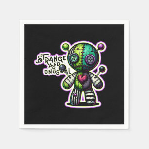 Guardanapo De Papel Coração roxo e verde estranho e incomum Voodoo Urs
