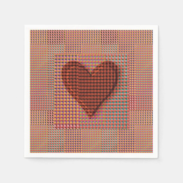 Guardanapo De Papel Coração Vermelho (Frente)