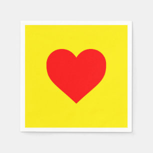 Guardanapo De Papel Coração Vermelho Amarelo