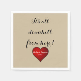 Guardanapo De Papel Coração Vermelho Engraçado de Casamento Doce com N