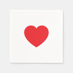 Guardanapo De Papel Coração Vermelho Gráfico Branco Moderno Simples