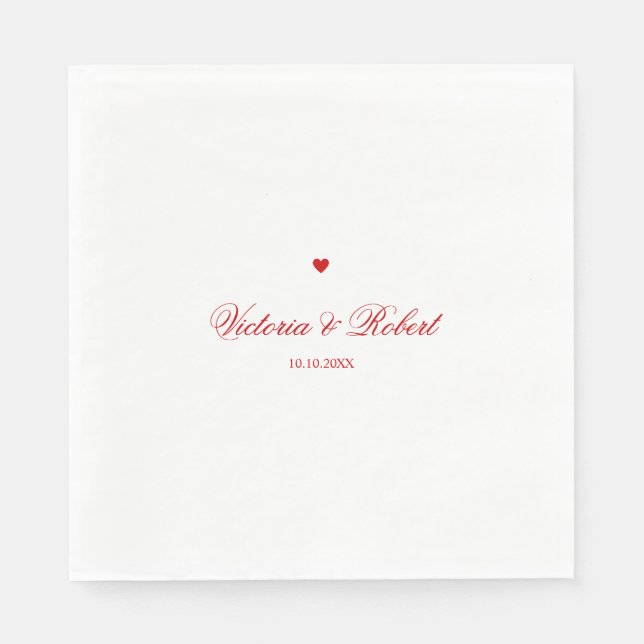 Guardanapo De Papel Coração Vermelho Personalizado (Frente)