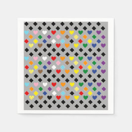 Guardanapo De Papel Corações Arco-Íris