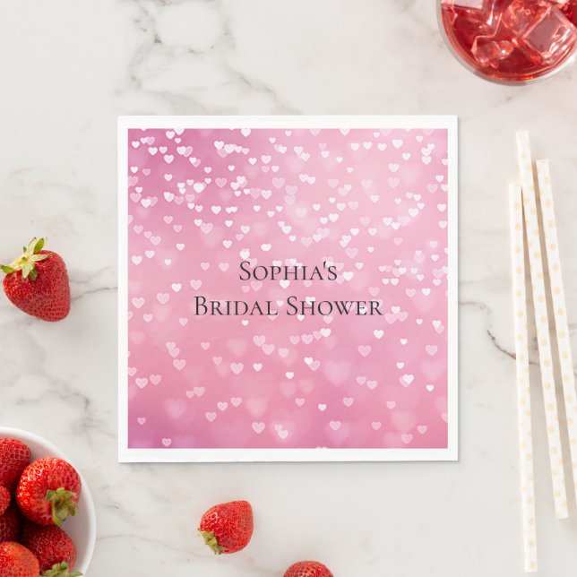 Guardanapo De Papel Corações Brancos Rosa Aniversário (Insitu)