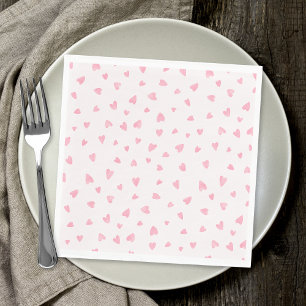 Guardanapo De Papel Corações cor-de-água rosa
