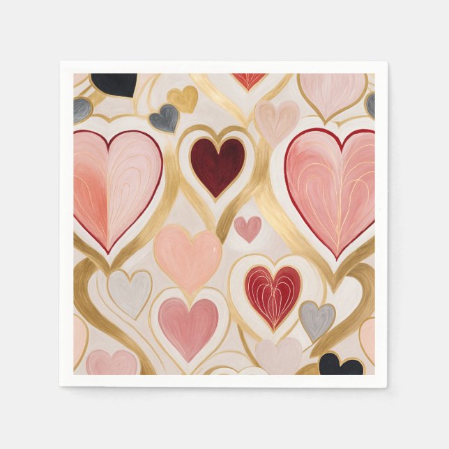 Guardanapo De Papel Corações de Amor (Frente)