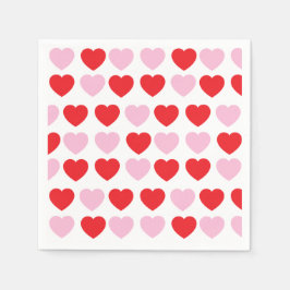 Guardanapo De Papel Corações de Dia de os namorados Vermelho e Rosa